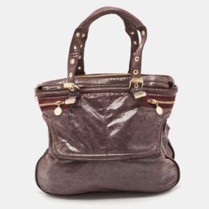 Stella McCartney Purple Faux Leather Appaloosa Tote