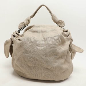 luxury-women-stella-mccartney-used-handbags-p1156308-001 Stella McCartney Metallic Beige/Gold Jute Bow Hobo