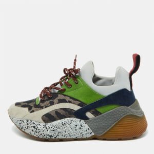 Stella McCartney Multicolor Faux Leather and Neoprene Eclypse Chunky Sneakers Size 36