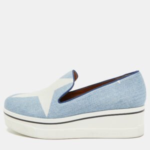 Stella McCartney Blue/White Denim Binx Star Sneakers Size 41