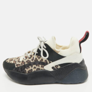 Stella McCartney Multicolor Faux Leather and Faux Suede Eclypse Low Top Sneakers Size 36