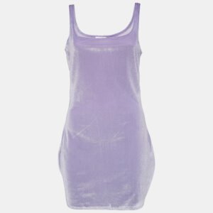 Superdown Lavender Stretch Velvet Jenny Mini Dress L
