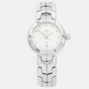Tag Heuer Silver Diamond Stainless Steel Link WAT1413.BA0954 Quartz Women's Wristwatch 29 mm