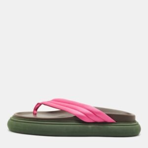 The Attico Pink Satin Thong Sandals Size 40