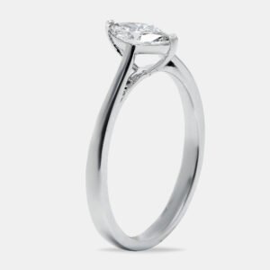 0.50 cts Marquise Cut Lab Grown Diamond 18k White Gold Ring Size 53