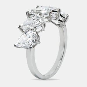 2.50 cts Pear Brilliant Cut 18k Lab Grown Diamond 18k White Gold Ring Size 53