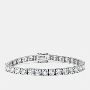 9.10 cts Round Brilliant Cut Lab Grown Diamonds 18k White Gold Tennis Bracelet