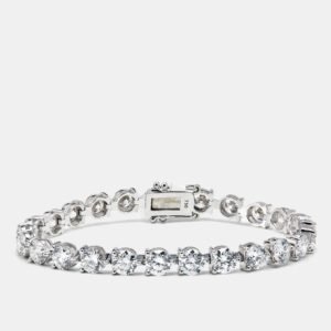 12.98 cts Round Brilliant Cut Lab Grown Diamonds 18k White Gold Tennis Bracelet