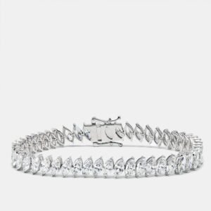 15.31 cts Marquise Brilliant Cut Lab Grown Diamonds 18k White Gold Tennis Bracelet