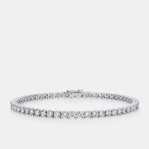 7.50 cts Round Brilliant Cut Lab Grown Diamonds 18k White Gold Tennis Bracelet