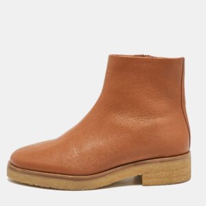 The Row Brown Leather Boris Ankle Length Boots Size 40