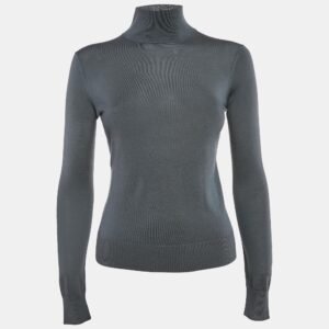 luxury-women-theory-used-clothes-p1117968-005 Theory Grey Wool Knit Turtle Neck Sweater XS