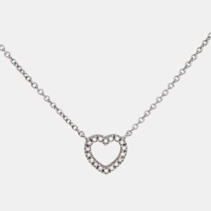 Tiffany & Co. Mini Metro Heart 18k White Gold Necklace