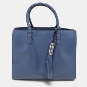 Tod's Blue Leather Lady Moc Tote