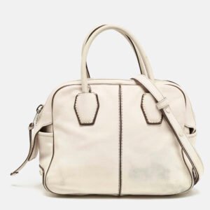 Tod's Off White Leather Miky Satchel