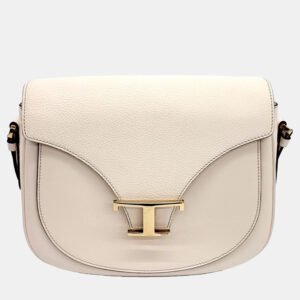 Tod's Cream Leather Timeless T-bag
