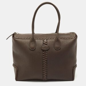 Tod's Dark Brown Leather Di Tote