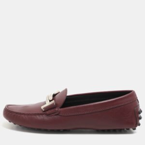 Tod's Burgundy Leather Loafers Size 36