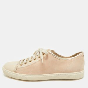 Tod's Beige Leather and Suede Lace Up Sneakers Size 40