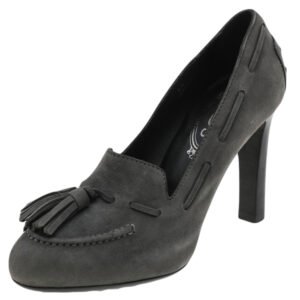 Tod's Grey Suede Tassel Loafer Pumps Size 35