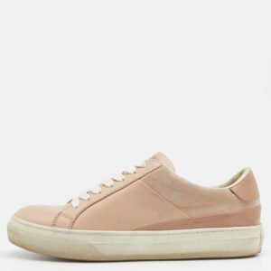 Tod's Beige Leather Low Top Sneakers Size 37