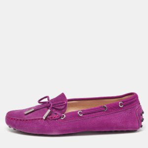 Tod's Purple Suede Gommino Loafers Size 37.5