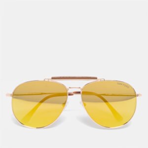Tom Ford Havana Brown Sean TF536 Aviator Mirrored Sunglasses