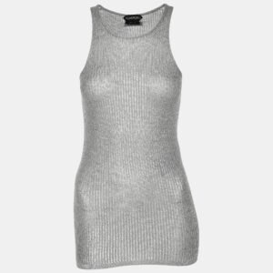 Tom Ford Silver Rib Knit Tank Top XS