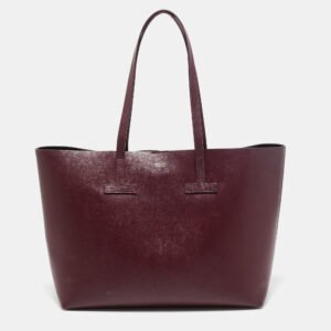 Tom Ford Burgundy Leather Small T Tote
