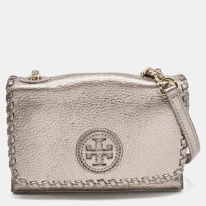 Tory Burch Metallic Leather Marion Shoulder Bag
