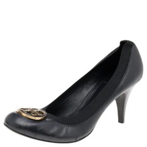 Tory Burch Black Leather And Elastic Caroline Pumps Size 40