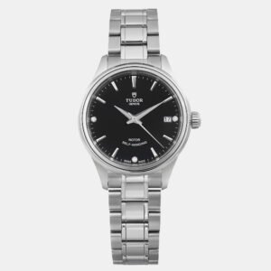 Tudor Black Stainless Steel  Style 12300-0004 Automatic Women's Wristwatch 34mm