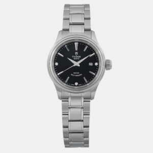 Tudor Black Diamond Stainless Steel Style 12100-0004 Automatic Women's Wristwatch 28 mm