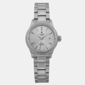 luxury-women-tudorslug-used-watches-p1099362-007 Tudor Silver Diamond Stainless Steel Style 12100-0003 Automatic Women's Wristwatch 28 mm
