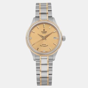 Tudor Champagne Diamond Yellow Gold Stainless Steel Style 12303-0004 Automatic Women's Wristwatch 34 mm