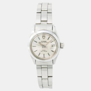 Tudor Silver Stainless Steel Prince Oysterdate 92400 Automatic Women's Wristwatch 25 mm