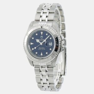 Tudor Prince Date 73190 Blue Dial Stainless Steel Women's Wristwatch 34 mm
