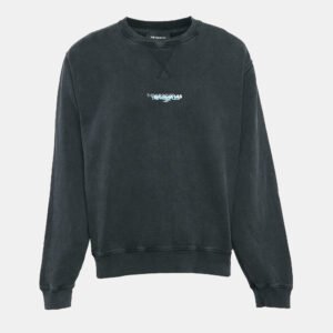 The Kooples Grey Logo Print Faded Cotton Knit Sweatshirt M