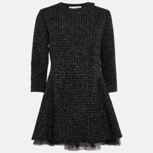 Christian Dior Black Tweed Flared Jacket M