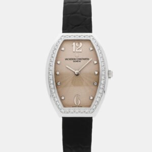 luxury-women-vacheron-constantin-used-watches-p1155200-003 Vacheron Constantin Egerie 25540/000G-9109 Quartz White Gold Silver Dial Women's Wristwatch 30mm