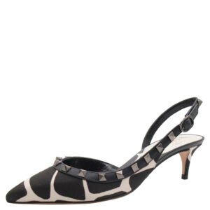 Valentino As Sample/Nero ROCKSTUD Slingback Pumps Size EU 40