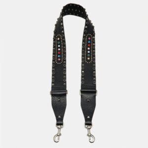 Valentino Black Leather Rockstud Embellished Shoulder Bag Strap