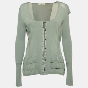 luxury-women-valentino-used-clothes-p1155174-006.jpg valentino blue jersey ruffled button front cardigan m