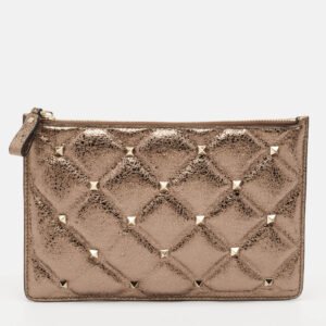 Valentino Metallic Quilted Leather Rockstud Pouch