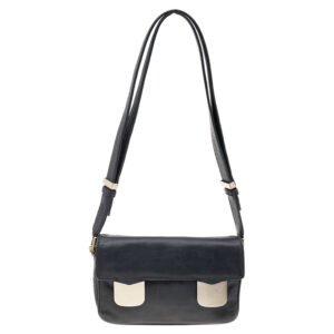 Valentino Black Leather Flap Shoulder Bag