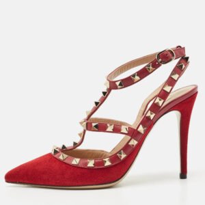 luxury-women-valentino-used-shoes-p1149988-010.jpg valentino red suede rockstud ankle strap pumps size 37