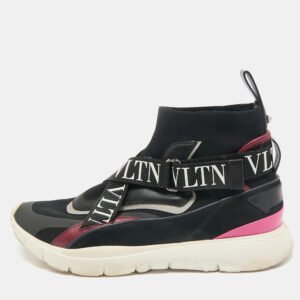 Valentino Multicolor Fabric and Leather VLTN Heroes High Top Sneakers Size 39