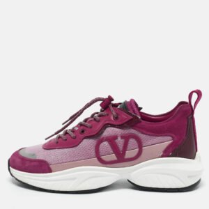 Valentino Multicolor Leather and Mesh Shegoes Sneakers Size 38