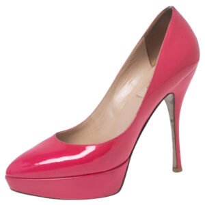 Valentino Pink Patent Leather Platform Pumps Size 37.5