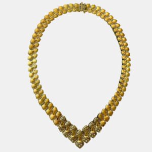 Bvlgari 18K White Gold and Diamond Paper Clip Necklace